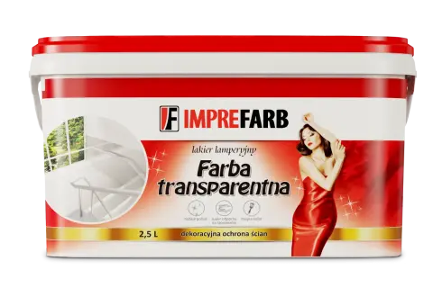 Imprefarb lakier lamperyjny matowy. Transparentna farba do dekoracji i ochrony ścian, nadaje połysk i jest super odporna na szorowanie.