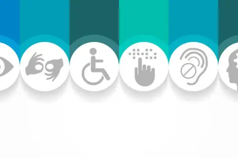 Symbole für verschiedene Behinderungen, die auf die Frage "wie viele behinderte Menschen gibt es in Deutschland?" hinweisen.