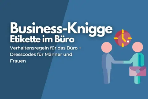 Business-Knigge: Verhaltensregeln und Dresscodes für Männer und Frauen im Büro. Ein Händedruck unter der Uhr symbolisiert pünktliches und korrektes Auftreten.