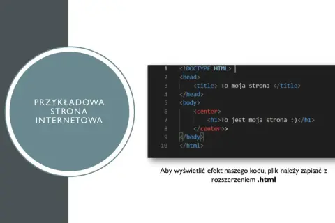 Przykładowa strona internetowa. Zobacz, jak zobaczyć kod strony html, zapisując plik z rozszerzeniem .html.