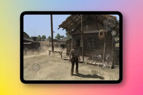 Na tablecie widać grę w klimacie Dzikiego Zachodu. Czy Red Dead Redemption 2 jest po polsku? Ta gra wygląda jakby mogła być.