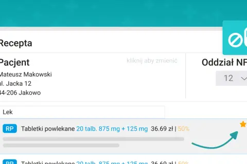 Recepta dla Mateusza Makowskiego. "RP" na recepcie oznacza "receptura", czyli przepisany lek.