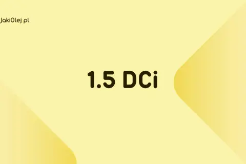 Logo JakiOleje.pl i napis 1.5 DCi na żółtym tle.