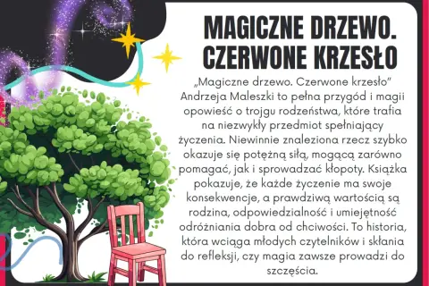 Magiczne drzewo i czerwone krzesło – streszczenie opowieści o magii, życzeniach i ich konsekwencjach.