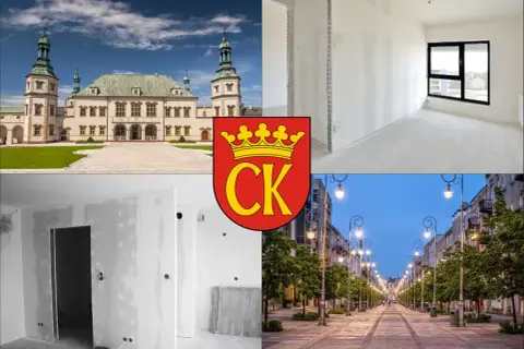 Kielce: Pałac, budowa, herb miasta i ulica Sienkiewicza.