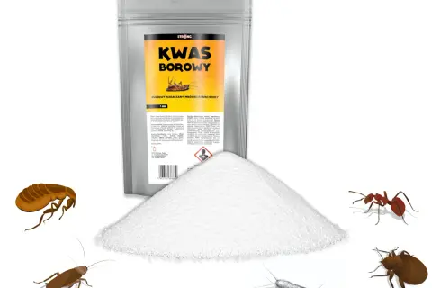 Kwas borowy na pluskwy, karaluchy, mrówki i rybiki. Skuteczny środek do zwalczania insektów.