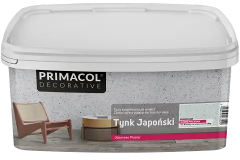 Tynk Japoński Primacol – dekoracyjna farba przeciw wilgoci. Idealna do wnętrz, nadaje efekt bawełny.