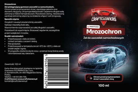 Mrozochron - jak odnowić uszczelki w samochodzie. Żel chroniący przed przymarzaniem drzwi i uszczelek zimą. 100 ml.