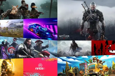 Kompilacja najlepszych gier na komputer: od epickich RPG jak Wiedźmin, przez wyścigi, po kreskówkowe przygody.