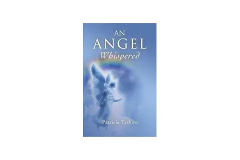 Aniołom szepnij to tekst. Okładka książki "An Angel Whispered" z aniołem i tęczą.