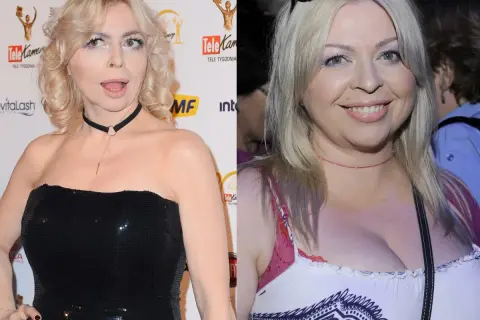 Violetta Arlak na dwóch zdjęciach. W czarnej sukni i z warkoczami, a potem w letniej sukience. Jej życie prywatne budzi zainteresowanie.