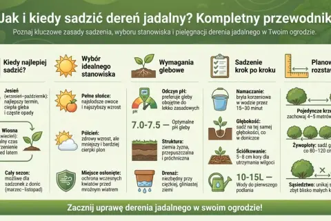 Jesień (wrzesień-październik) to najlepszy termin, kiedy sadzić pigwę. Wiosna (marzec-kwiecień) też jest dobra.