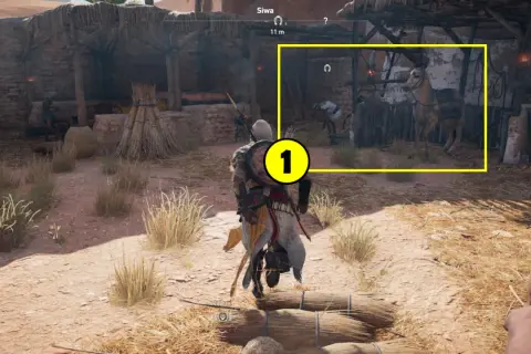 Bayek w Assassin's Creed Origins poradnik. Wskazówka 1: koń w stajni.