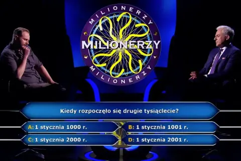 Milionerzy: Kiedy rozpoczęło się drugie tysiąclecie - zaskakująca odpowiedź