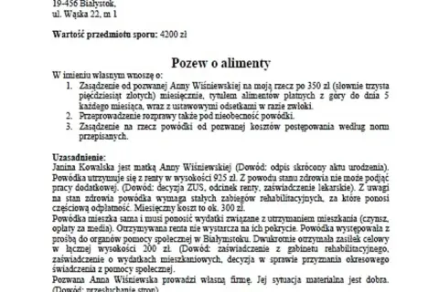 Jak napisać pozew o alimenty na siebie? Krok po kroku do sukcesu