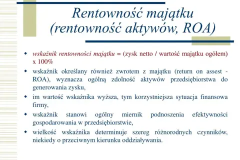 Jak rentowność majątku wpływa na sukces finansowy firmy?