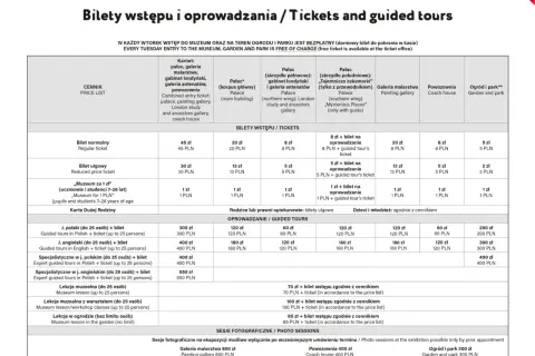 Aktualny cennik pałacu w Rogalinie: ceny biletów i godziny otwarcia 2025