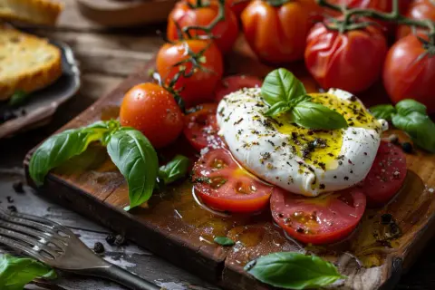 Pieczona burrata: Wyjątkowy przepis na burratę pieczoną z pomidorami