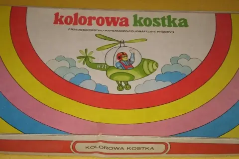 Gra planszowa kolorowa kostka - edukacyjna zabawa dla dzieci, która rozwija umiejętności kolorów