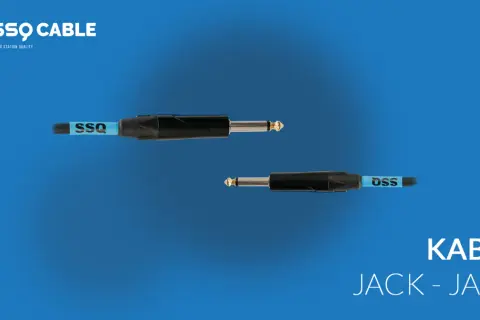 Dwa kable jack-jack SSQ, gotowe do połączenia dźwięku.