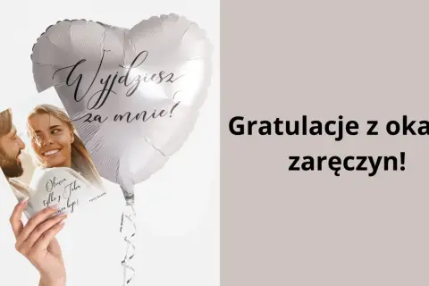 Serce z napisem "Wyjdziesz za mnie!" i kartka z parą. Idealne cytaty o zaręczynach na ten wyjątkowy dzień.