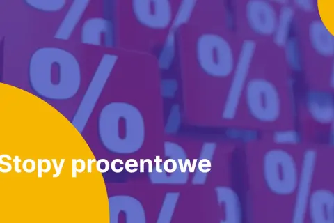 Stopy procentowe w Polsce – tło z symbolami procentów.