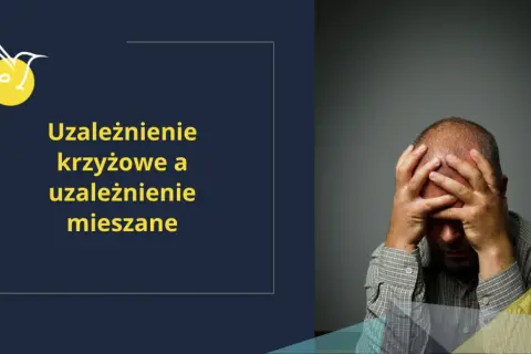 Mężczyzna z rękami na głowie, symbolizujący walkę z uzależnieniem krzyżowym i uzależnieniem mieszanym.