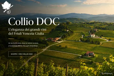 Colline verdi del Collio DOC, un paesaggio incantevole che celebra l'eleganza dei vini del Friuli Venezia Giulia.