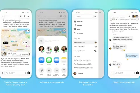 Chatbot ChatGPT pomaga w planowaniu spotkań, sugerując restauracje i tworząc grupy rozmów.