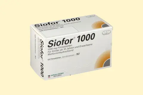 Opakowanie leku Siofor 1000 mg, zawierające 120 tabletek z metforminy. Lek ten, znany jako avamina, jest przeznaczony dla dzieci od 10 lat i dorosłych.