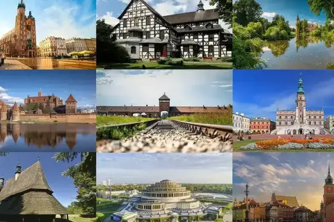 Kraków, Malbork, Auschwitz, Wrocław, Warszawa i inne obiekty UNESCO w Polsce.