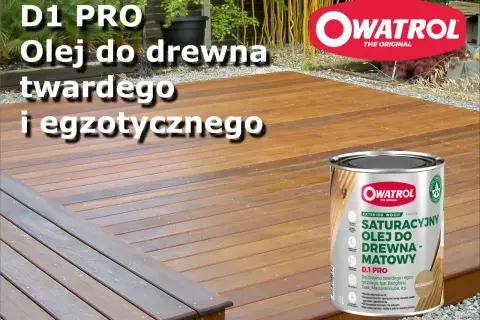 Olej D1 PRO marki Owatrol to idealny wybór, jeśli zastanawiasz się, jaki olej do drewna na zewnątrz sprawdzi się najlepiej. Doskonale chroni drewno twarde i egzotyczne.