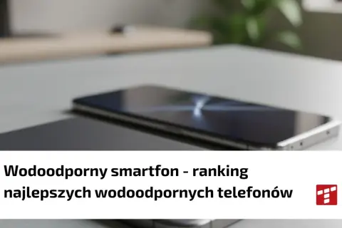 Dwa smartfony na biurku, jeden z nich to wodoodporny smartfon. Ranking najlepszych modeli.