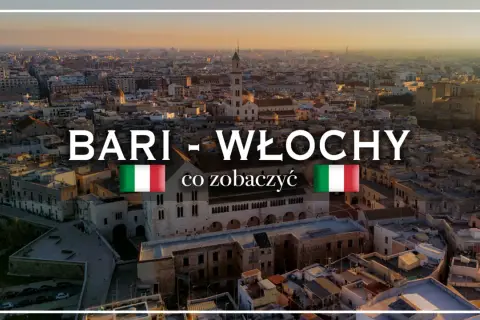 Widok na Bari we Włoszech. Poznaj bari atrakcje, od starówki po nowoczesne budynki, w blasku zachodzącego słońca.