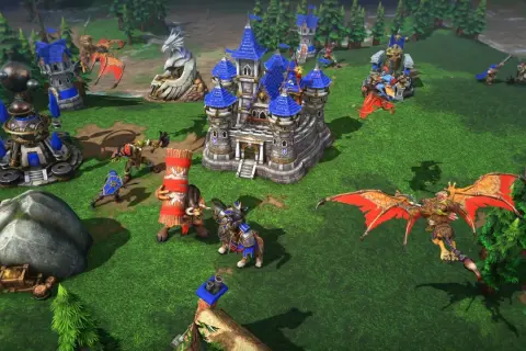 Warcraft 3 Reforged Release: Orcs und Menschen kämpfen um die Vorherrschaft in einer detailreichen Schlacht.