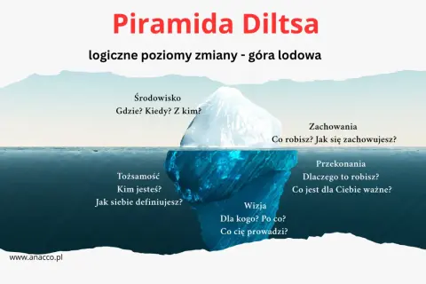 Piramida Diltsa jako góra lodowa: środowisko, zachowania, przekonania, wizja i tożsamość.