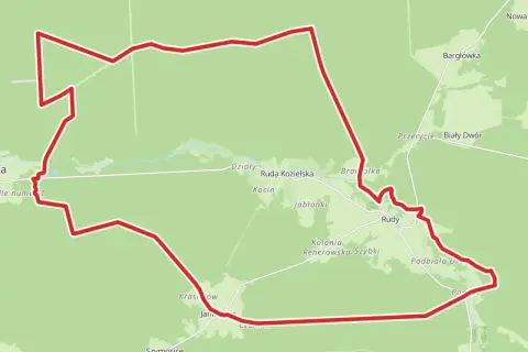 Trasa leśno rajza gpx prowadzi przez Działy, Rudę Kozielską, Rudy i okolice.