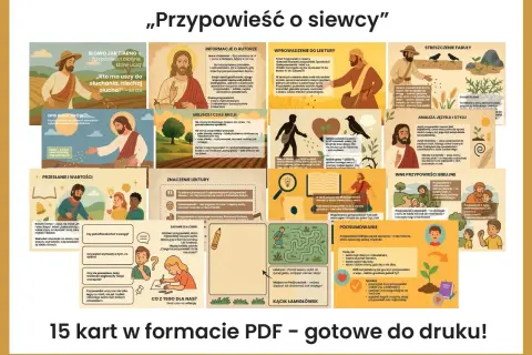 Przypowieść o siewcy: Jezus naucza o słuchaniu Słowa Bożego, które pada na różne gleby.