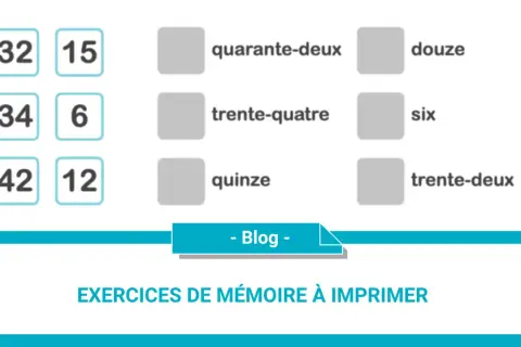 Exercices de mémoire à imprimer pour personnes atteintes d'Alzheimer. Associez les chiffres aux mots correspondants.