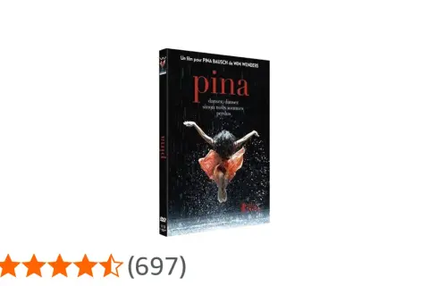 Copertina del film "Pina" di Wim Wenders, un tributo alla coreografa Pina Bausch. La ballerina danza sotto la pioggia.