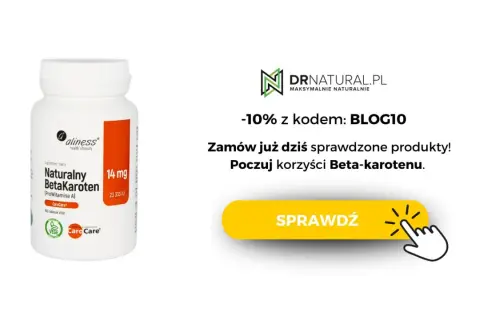 Naturalny BetaKaroten (ProWitamina A) od Aliness. Warto go stosować dla zdrowej skóry, podobnie jak niektóre retinoidy. Sprawdź korzyści!