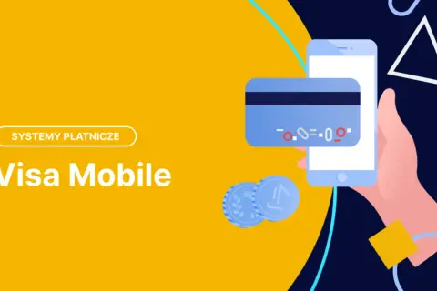 Płatności mobilne z Visa Mobile: smartfon, karta i monety symbolizują wygodne transakcje.