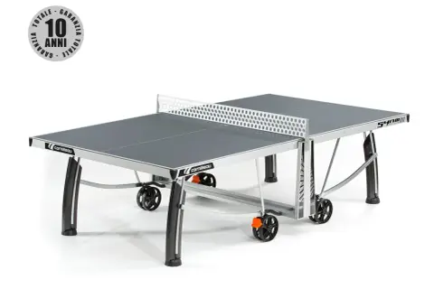 Stiga tennis tavolo grigio con rete, gambe pieghevoli e ruote per spostamenti facili. Garanzia 10 anni.