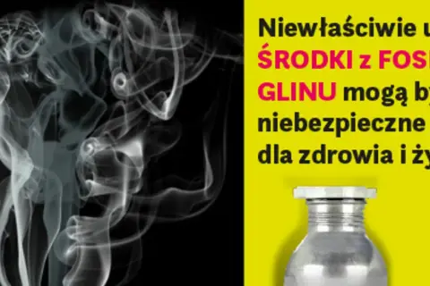 Dym i ostrzeżenie: niewłaściwie użyte środki z fosforkiem glinu mogą być niebezpieczne dla zdrowia i życia.