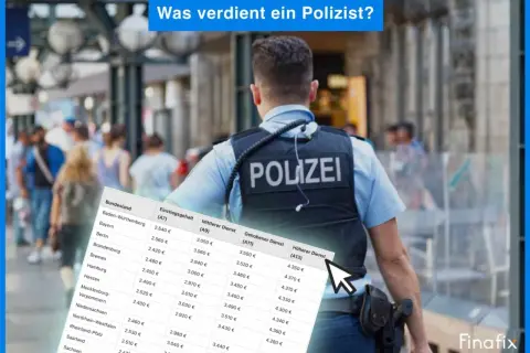 Ein Polizist verdient monatlich zwischen 2.400 € und 4.350 €, je nach Bundesland und Dienstalter.