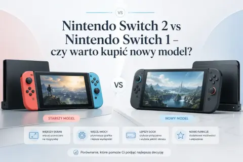 Porównanie Nintendo Switch 2 z wersją OLED i Switch 1. Nowy model oferuje lepszy ekran, moc i funkcje.