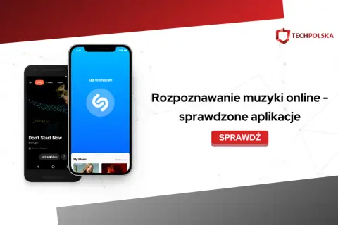 Aplikacja do rozpoznawania muzyki Shazam na ekranie telefonu. Sprawdź, jak łatwo zidentyfikować utwór.