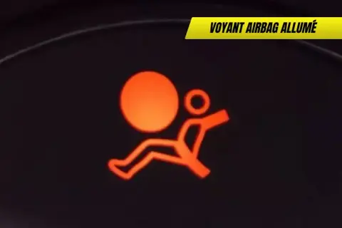 Voyant airbag allumé sur le tableau de bord. Le système de sécurité pourrait ne pas fonctionner.