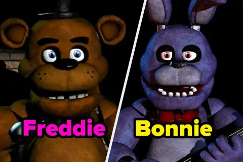 Freddy i Bonnie z FNaF, gotowi do występu. Którym animatronikiem jesteś z FNaF?