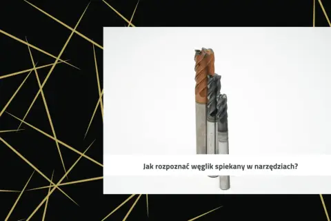 Trzy frezy metalowe, jeden z brązową powłoką. Dowiedz się, jak rozpoznać węglik spiekany w narzędziach.